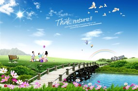 美丽户外风景照PSD素材